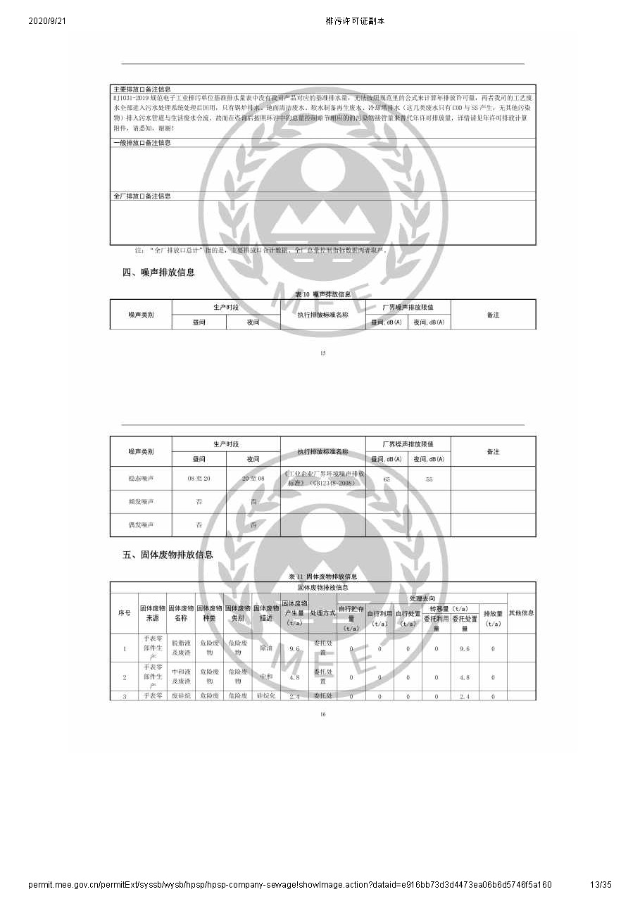 排污許可公示